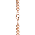 Bracelet de perles Plaque Cœur en or rose 18 carats. 4 mm.