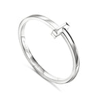 Bracelet jonc à charnière large T1 en or blanc 18 carats