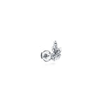 Boucles d’oreilles motif rameau en platine et diamants