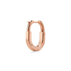 Boucles d’oreilles Lock en or rose et diamants pavés, Small