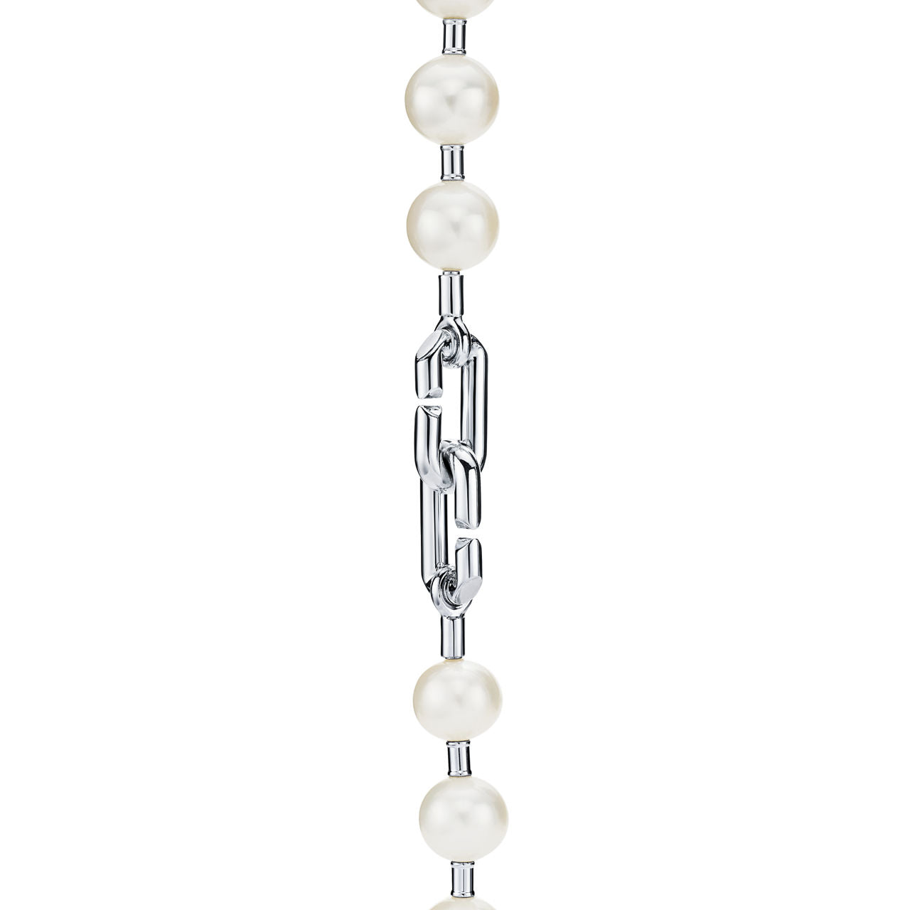 Collier Cadenas en perles en argent 925 millièmes. 9-10 mm.