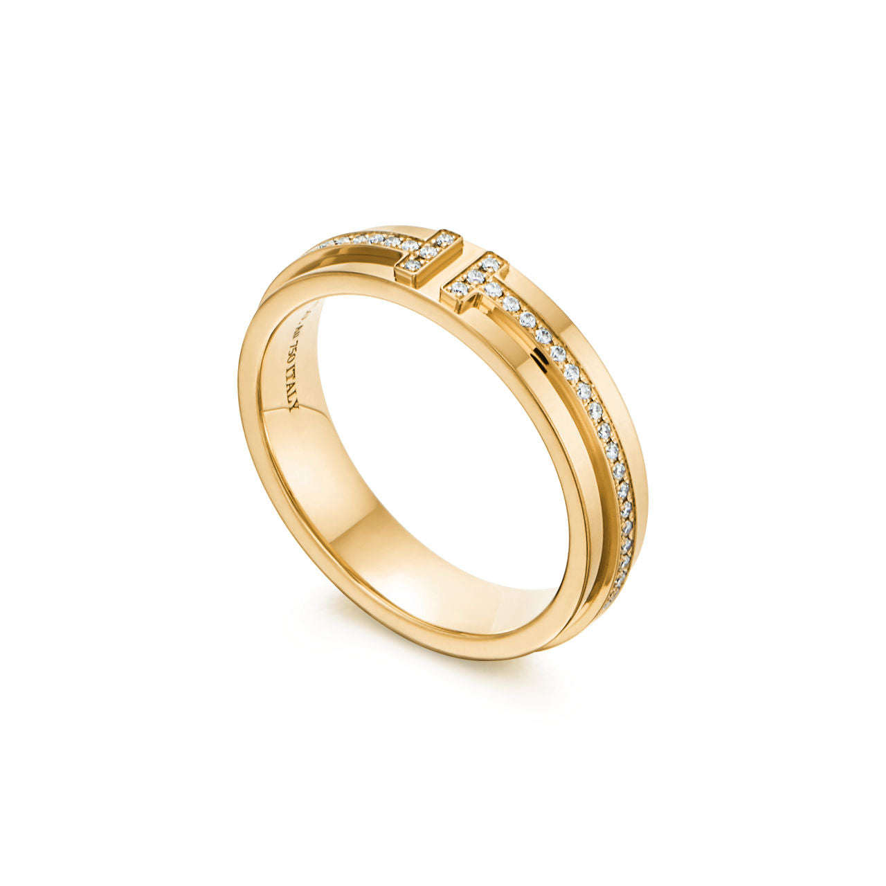 Tiffany T Bague en diamants étroite en or jaune 18 carats