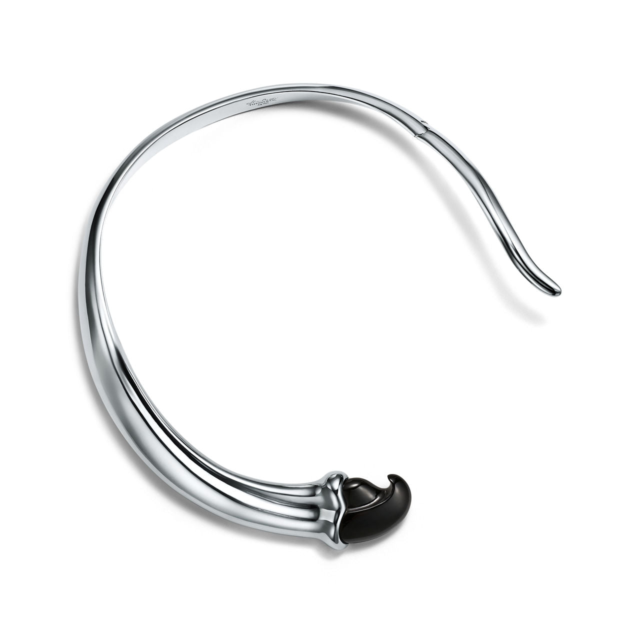 Collier Griffe en argent 925 millièmes et jade néphrite noir