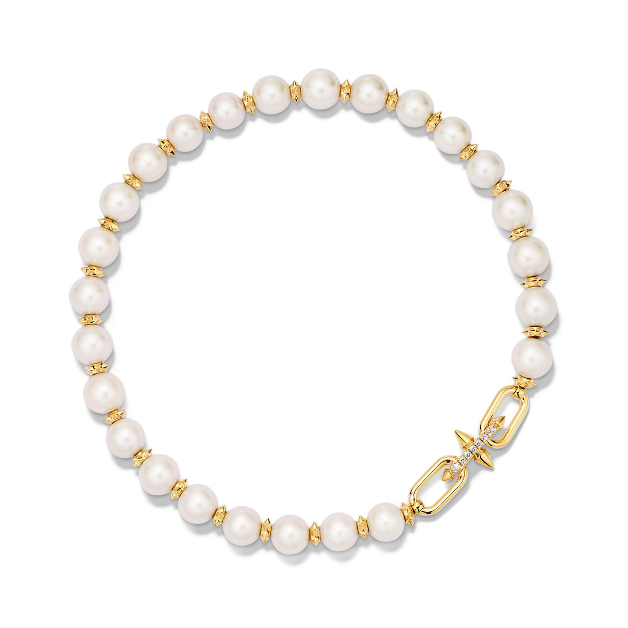 Collier Perles en or jaune et diamants