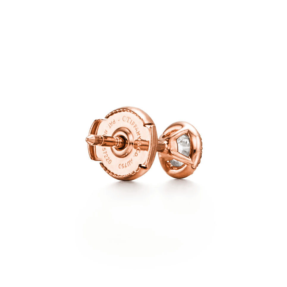 Boucles d’oreilles en or rose 18 carats avec diamants