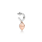 Boucles d’oreilles créoles en argent 925 millièmes et or rose 18 carats. Mini.