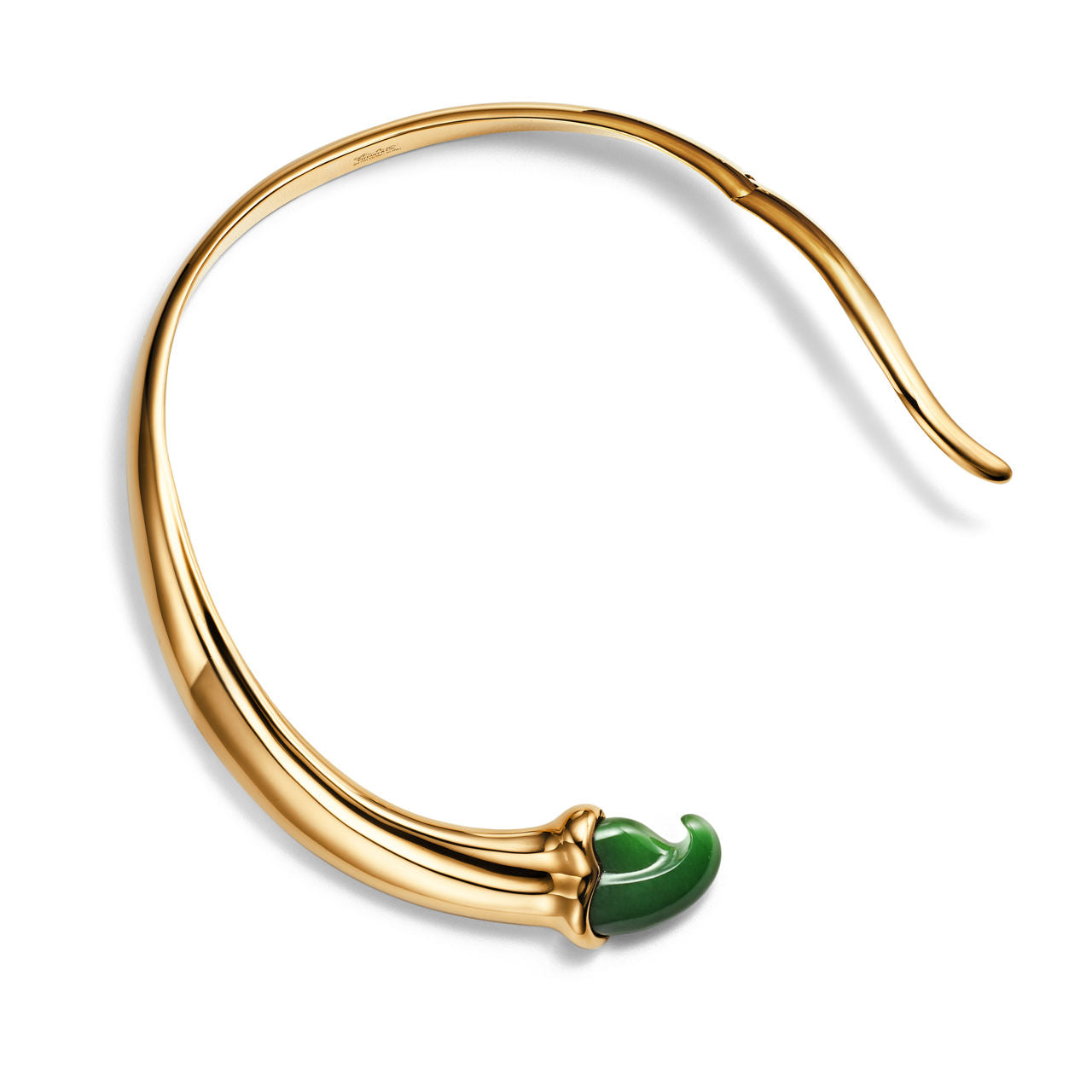 Collier Griffe en or jaune 18 carats et jade néphrite vert