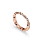 Tiffany Lock Bague en or rose 18 carats et pavé de diamants