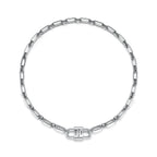 Collier cadenas à double anse en argent 925 millièmes. Medium.
