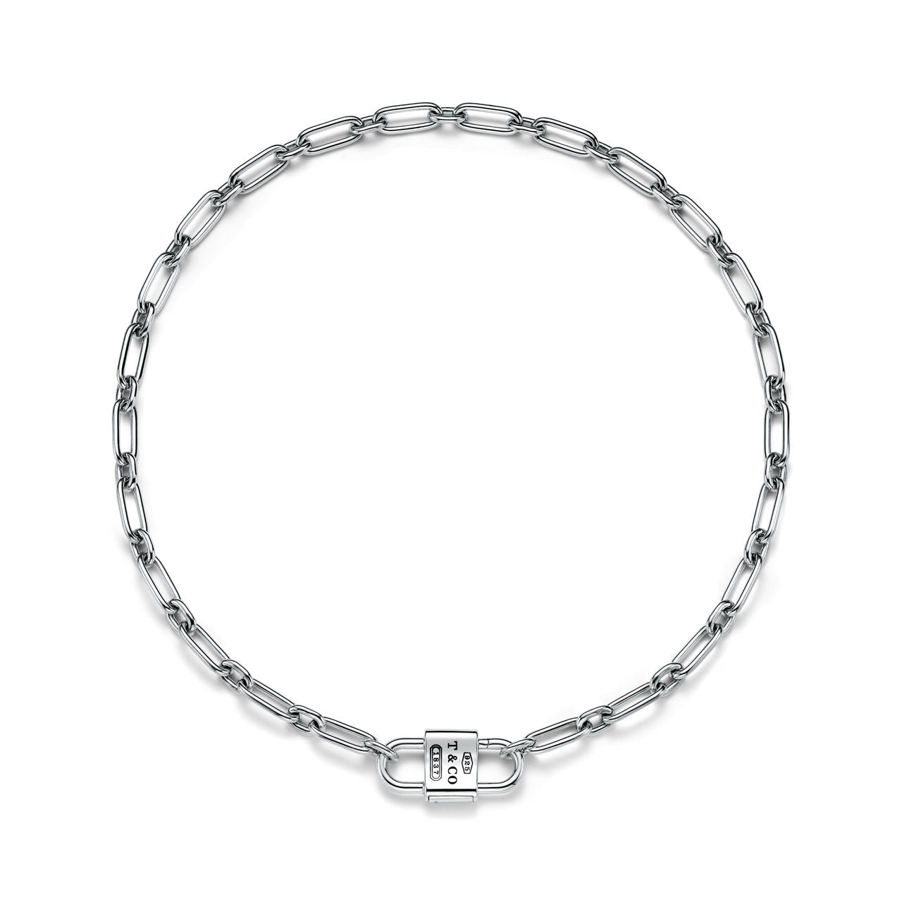 Collier cadenas à double anse en argent 925 millièmes. Medium.