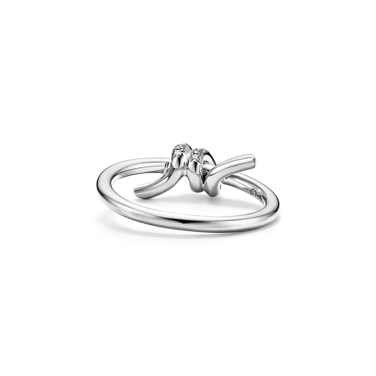 Tiffany Knot Bague en or blanc 18 carats et diamants