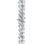 Collier motif vigne en platine 950 mil. et diamants. 40,6 cm