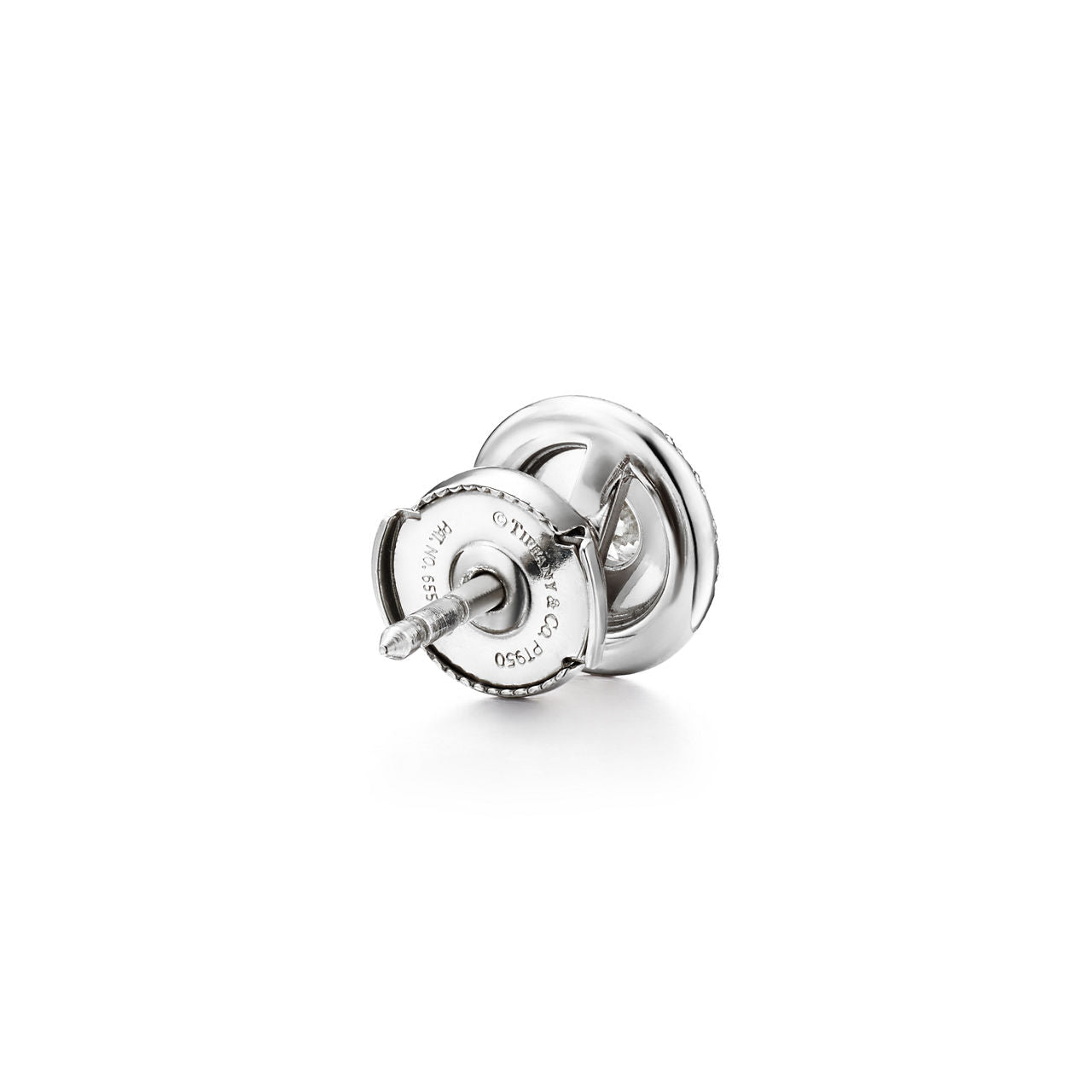 Boucles d’oreilles en platine 950 millièmes avec diamants