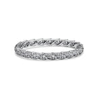 Bracelet jonc Wings Large en platine et diamants