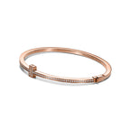 Bracelet jonc à charnière Wire orné de diamants en or rose