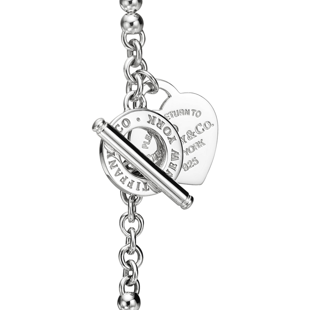 Collier à double tour en argent 925 millièmes, perles et diamant. Small.