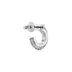 Boucles d’oreilles créoles T1 en or blanc 18 carats et diamants