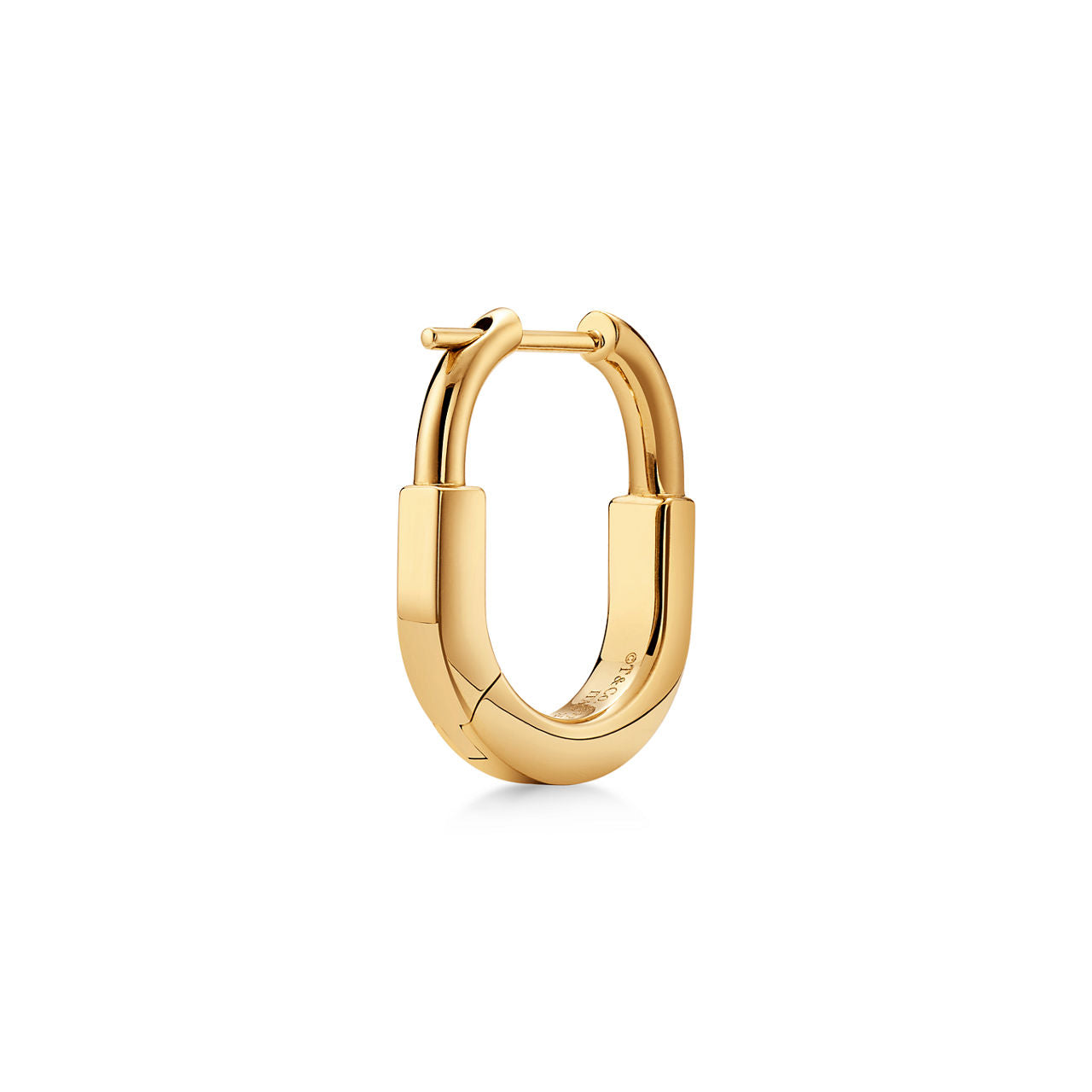 Boucles d’oreilles Lock en or jaune et diamants pavés, Small