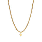 Collier de perles Plaque Cœur en or jaune 18 carats. Mini.