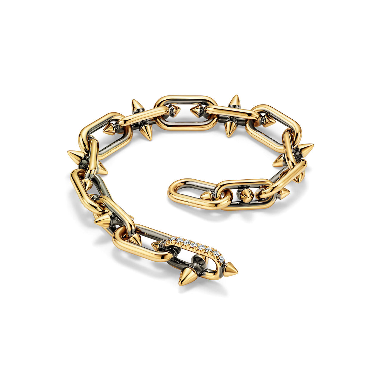 Bracelet noirci en or et diamants