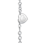 Collier Plaque Cœur en argent 925 millièmes, 39,4 cm