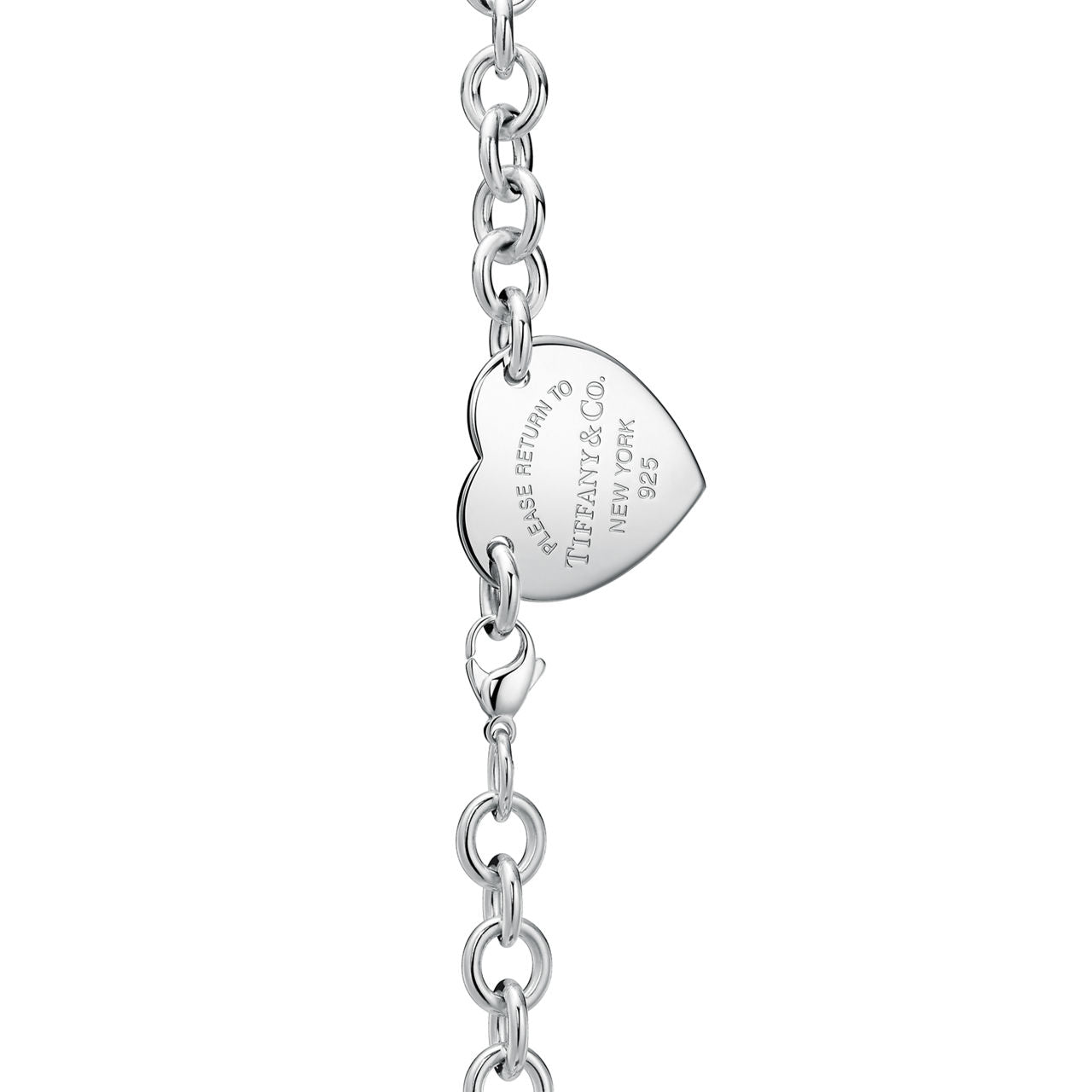 Collier Plaque Cœur en argent 925 millièmes, 39,4 cm
