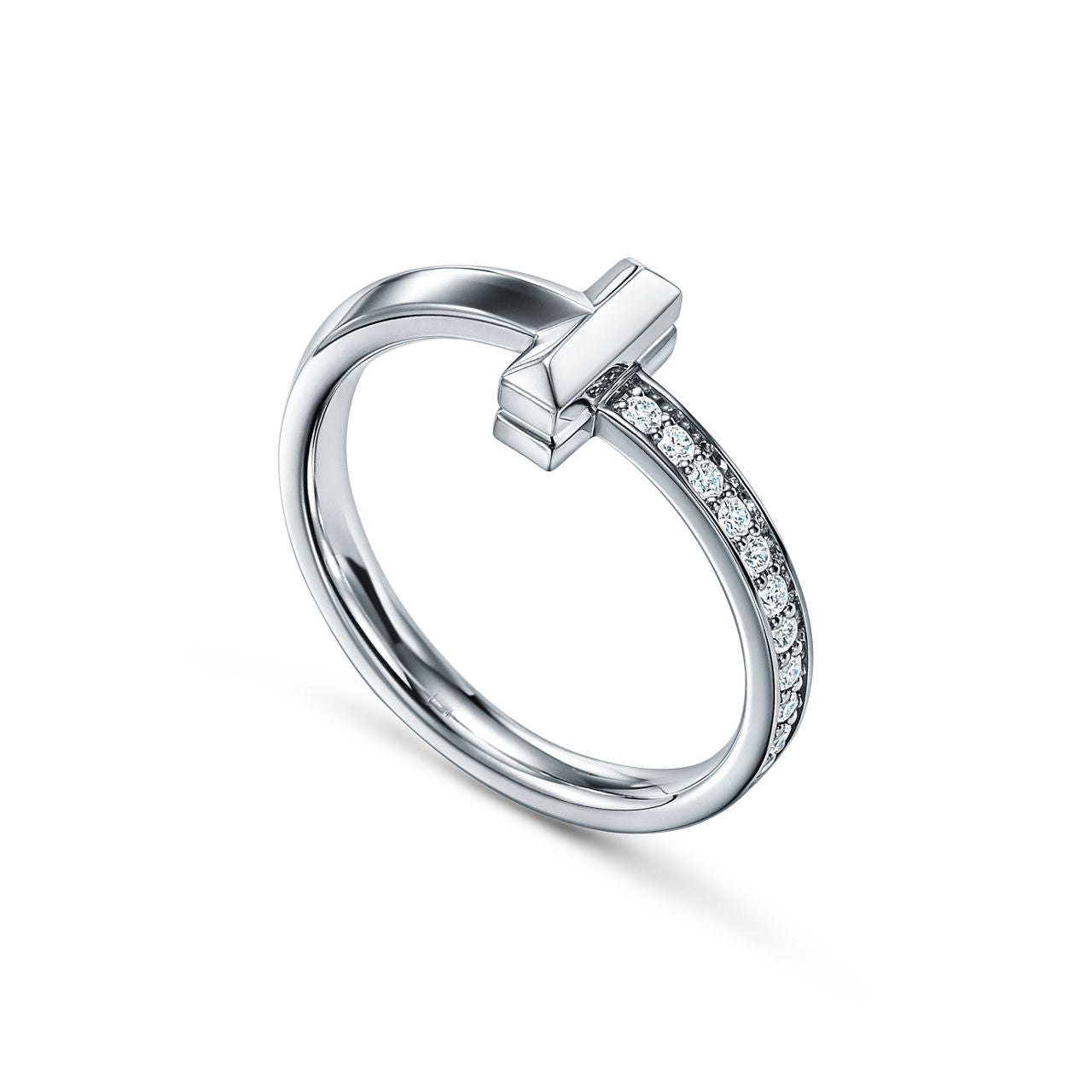 Tiffany T Bague T1 en or blanc 18 carats et diamants