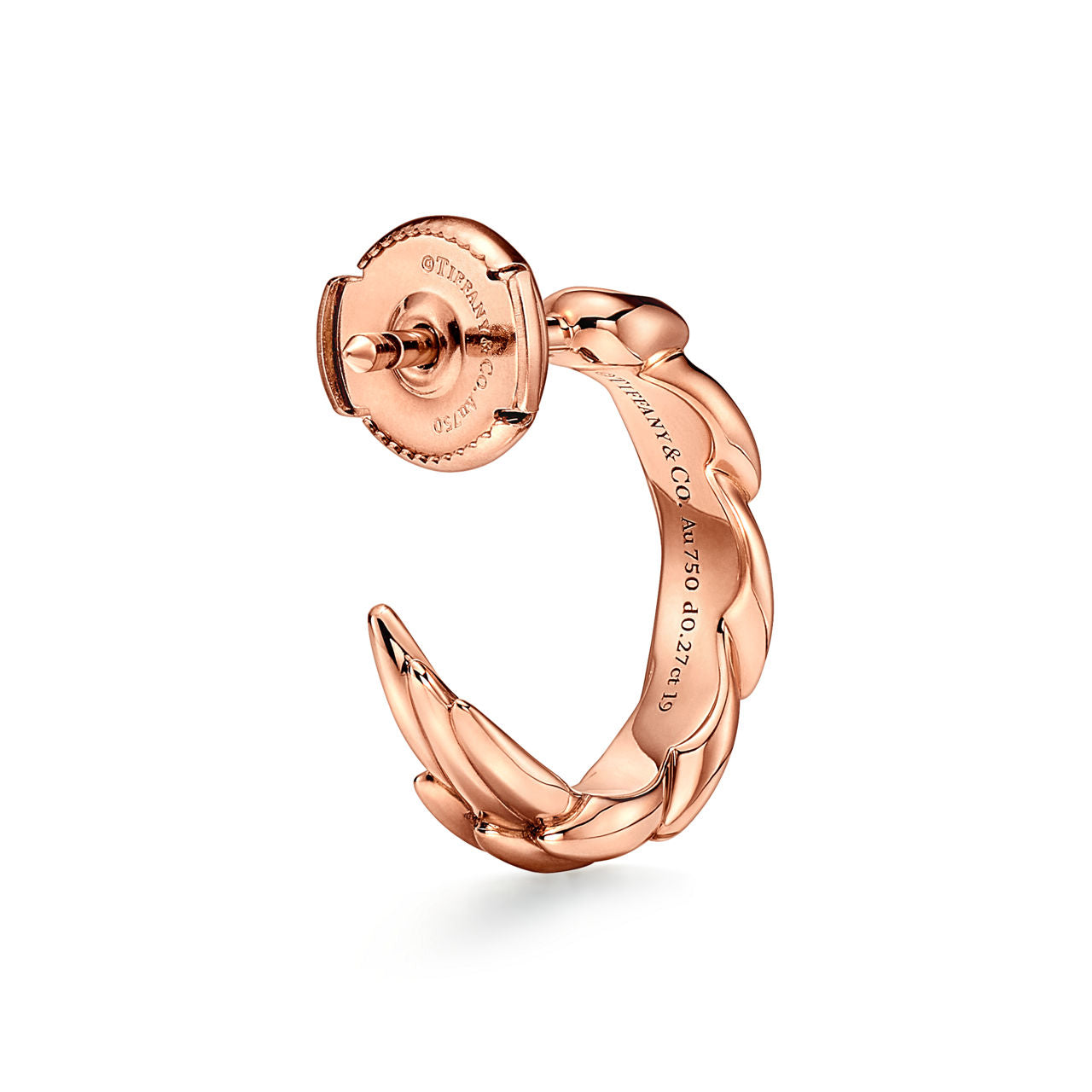 Boucles d’oreilles créoles Wings en or rose et diamants