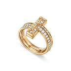 Tiffany T Bague T1 en or jaune 18 carats et diamants