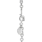 Collier Plaque Cœur en argent 925 millièmes et diamant. Medium