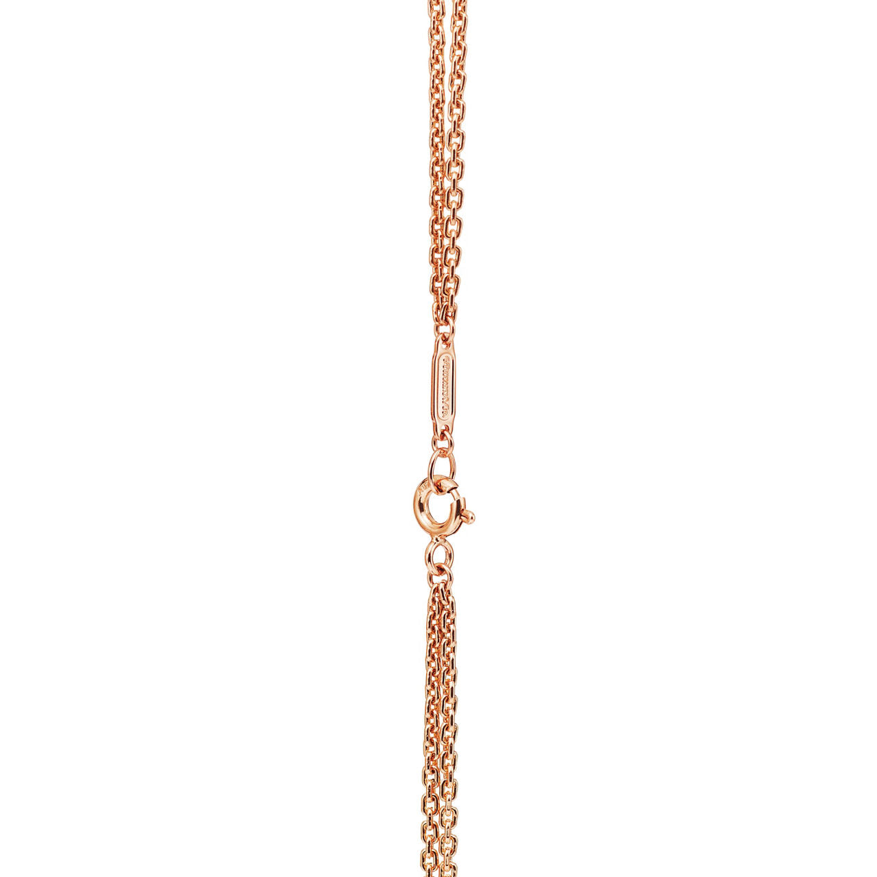 Pendentif à maillons doubles taille Large en or rose 18 carats et pavé de diamants