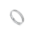 Tiffany T Bague True étroite en or blanc 18 carats et pavé de diamants