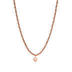 Collier de perles Plaque Cœur en or rose 18 carats. Mini.