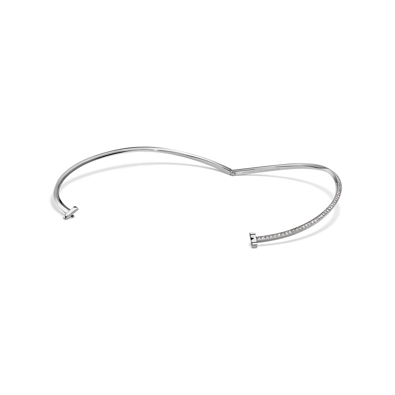 Demi-collier en diamants T1 en or blanc 18 carats