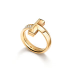 Tiffany T Bague T1 en or jaune 18 carats et diamants
