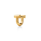 Boucles d’oreilles huggies T1 avec pavé de diamants en demi-cercle en or jaune 18 carats