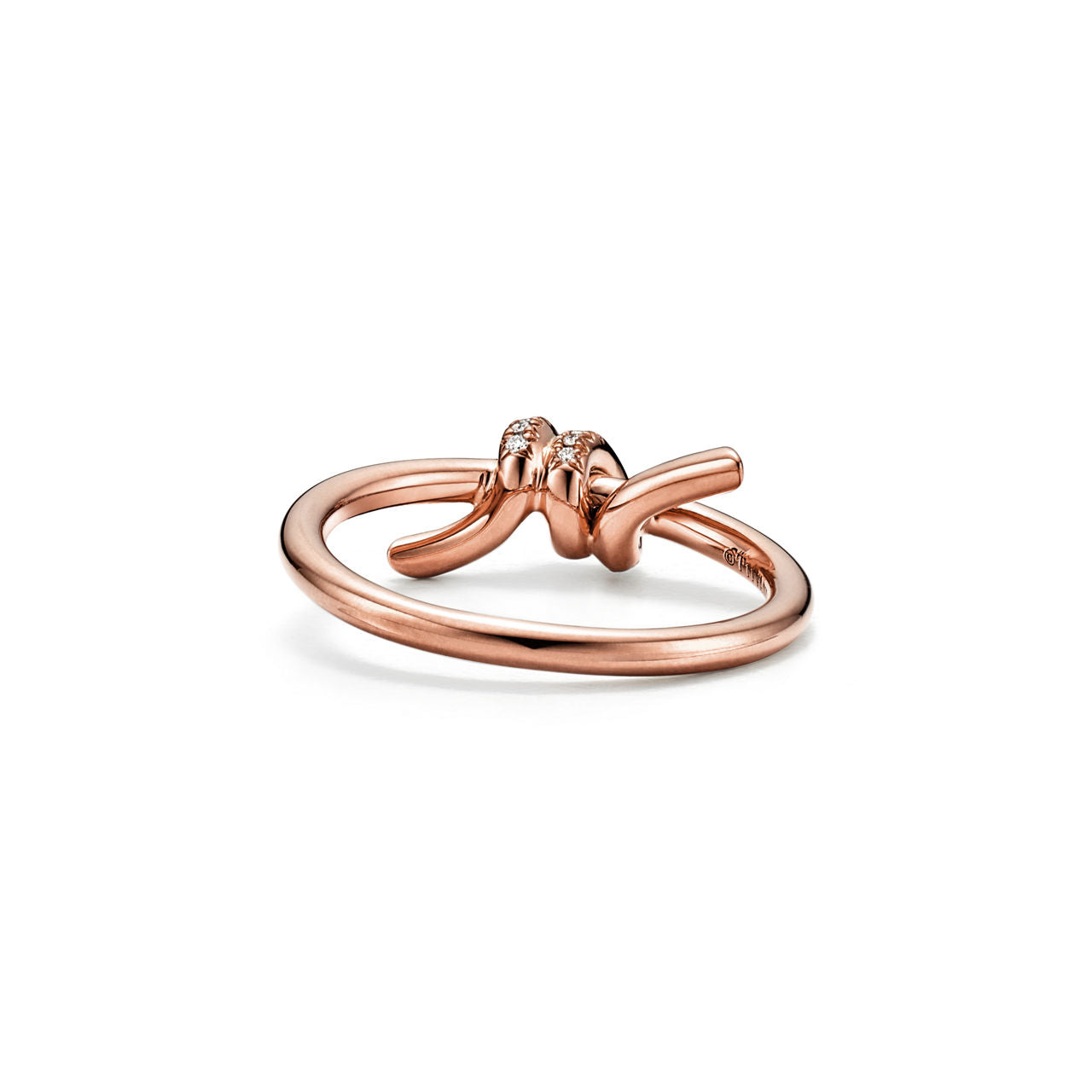 Tiffany Knot Bague en or rose 18 carats et diamants