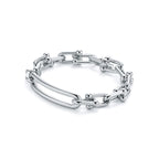 Bracelet à maillons allongés en argent 925 millièmes