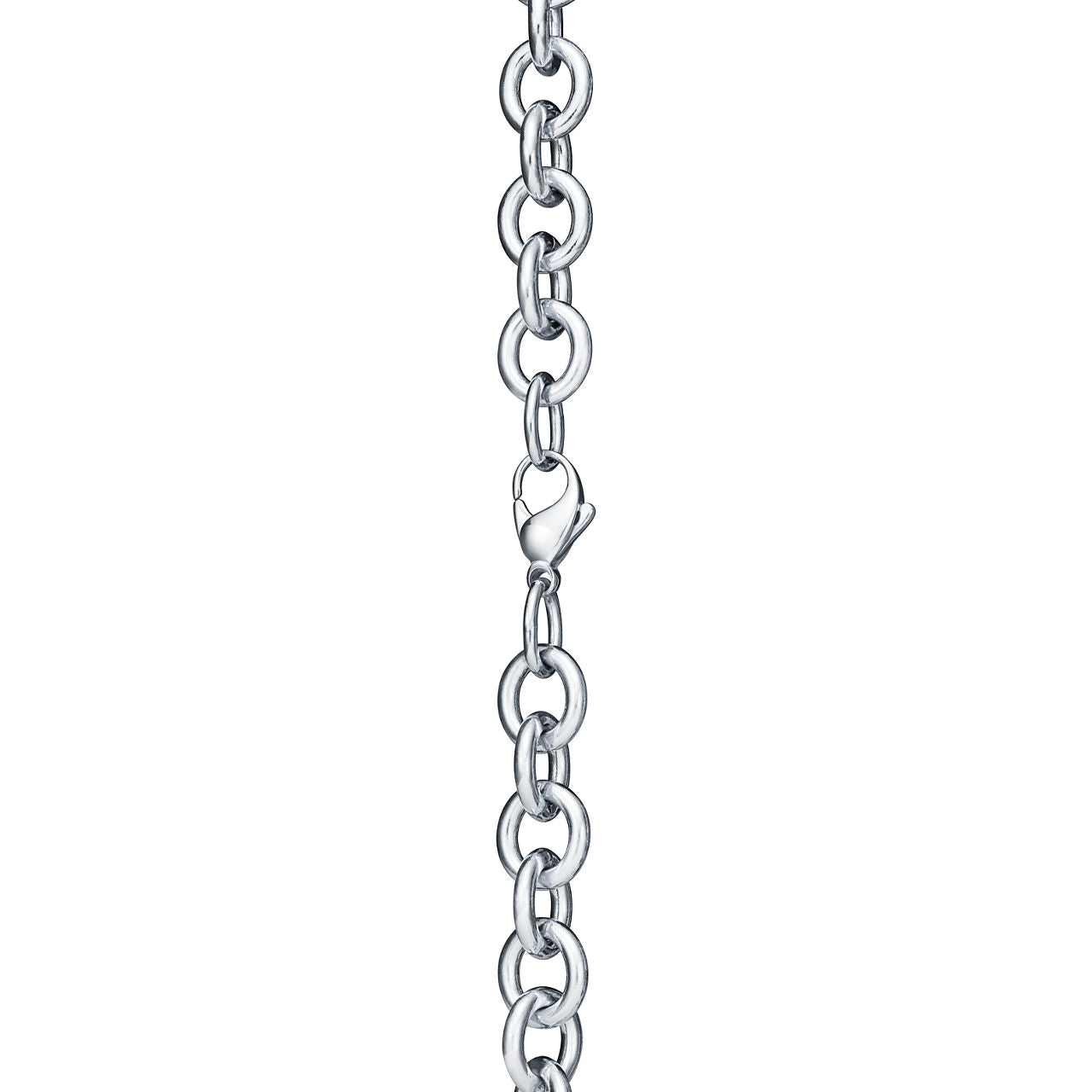 Collier Plaque Cœur à maillons en argent 925 millièmes