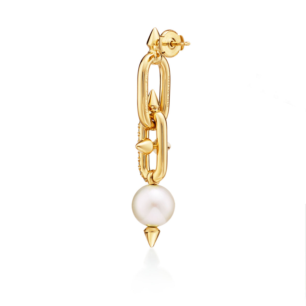 Boucles d’oreilles Perles, or jaune, diamants