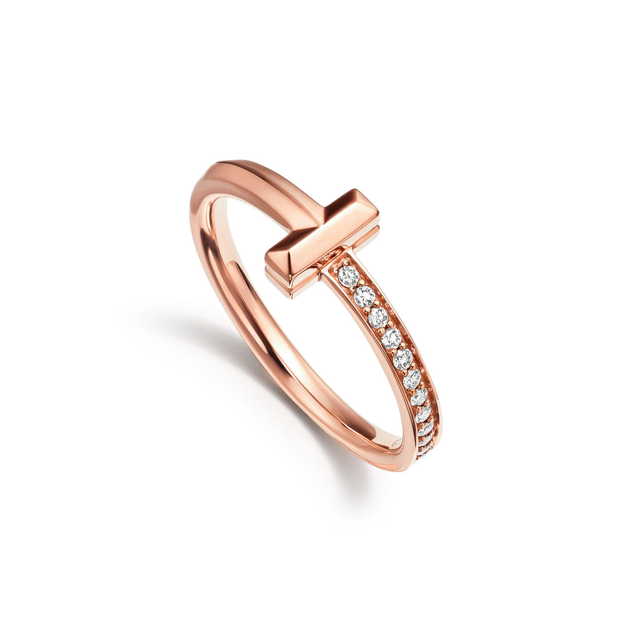 Tiffany T Bague T1 en or rose et diamants