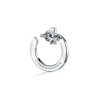 Boucles d’oreilles créoles ouvertes T1 en or blanc 18 carats et diamants