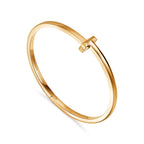 Bracelet jonc étroit à charnière T1 en or jaune 18 carats