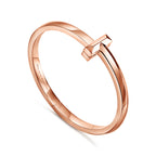 Bracelet jonc à charnière large T1 en or rose