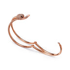 Bracelet jonc double rang à charnière en or rose 18 carats et diamants