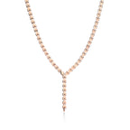 Collier goutte d’eau motif vigne en or rose 18 carats et diamants