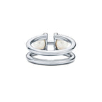 Tiffany HardWear Bague double perle en argent 925 millièmes