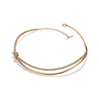 Collier double rang en or jaune 18 carats et diamants