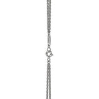 Pendentif à maillons doubles taille Large en or blanc 18 carats et pavé de diamants