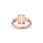 Tiffany T Bague Wire en or rose 18 carats et nacre